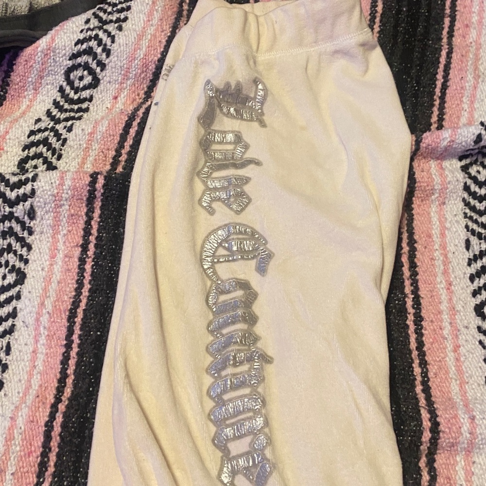 Juicy Couture womens Cream Joggers with Crown Embellishments - Picture 2 of 3